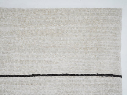 Turkish Vintage Kilim Rug, Handmade Striped Kilim Rug, Area Kilim Rug, White Hemp Rug, Oversize Rug, Large Rug, Kilim Rug 9x13, 12809