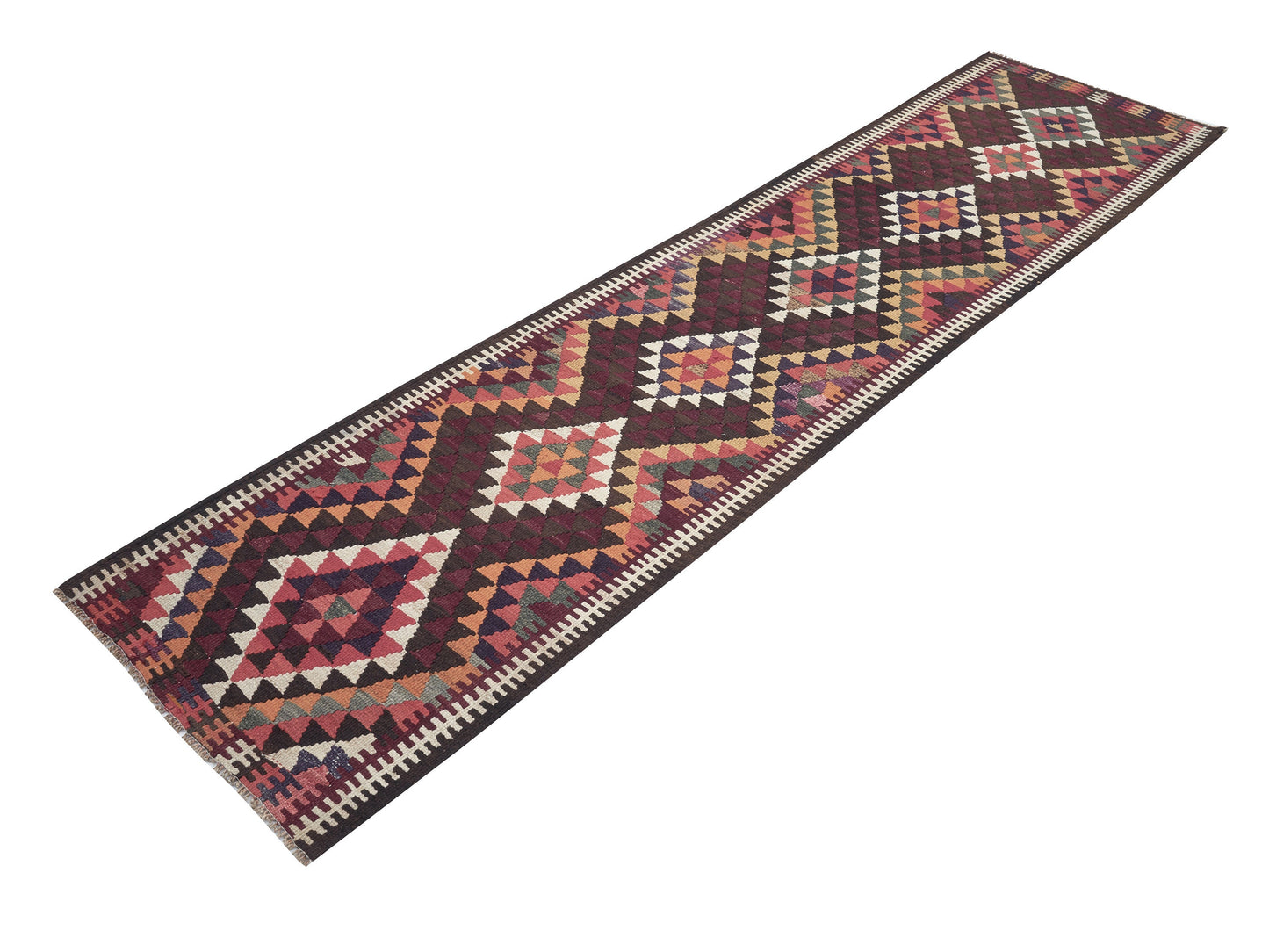 Vintage Handmade Runner Rug, Turkish Oushak Runner Rug, Bohemian Rug, Anatolia Rug, Rug Runner, Hallway Runner, Runner Rug 3x11, 11275