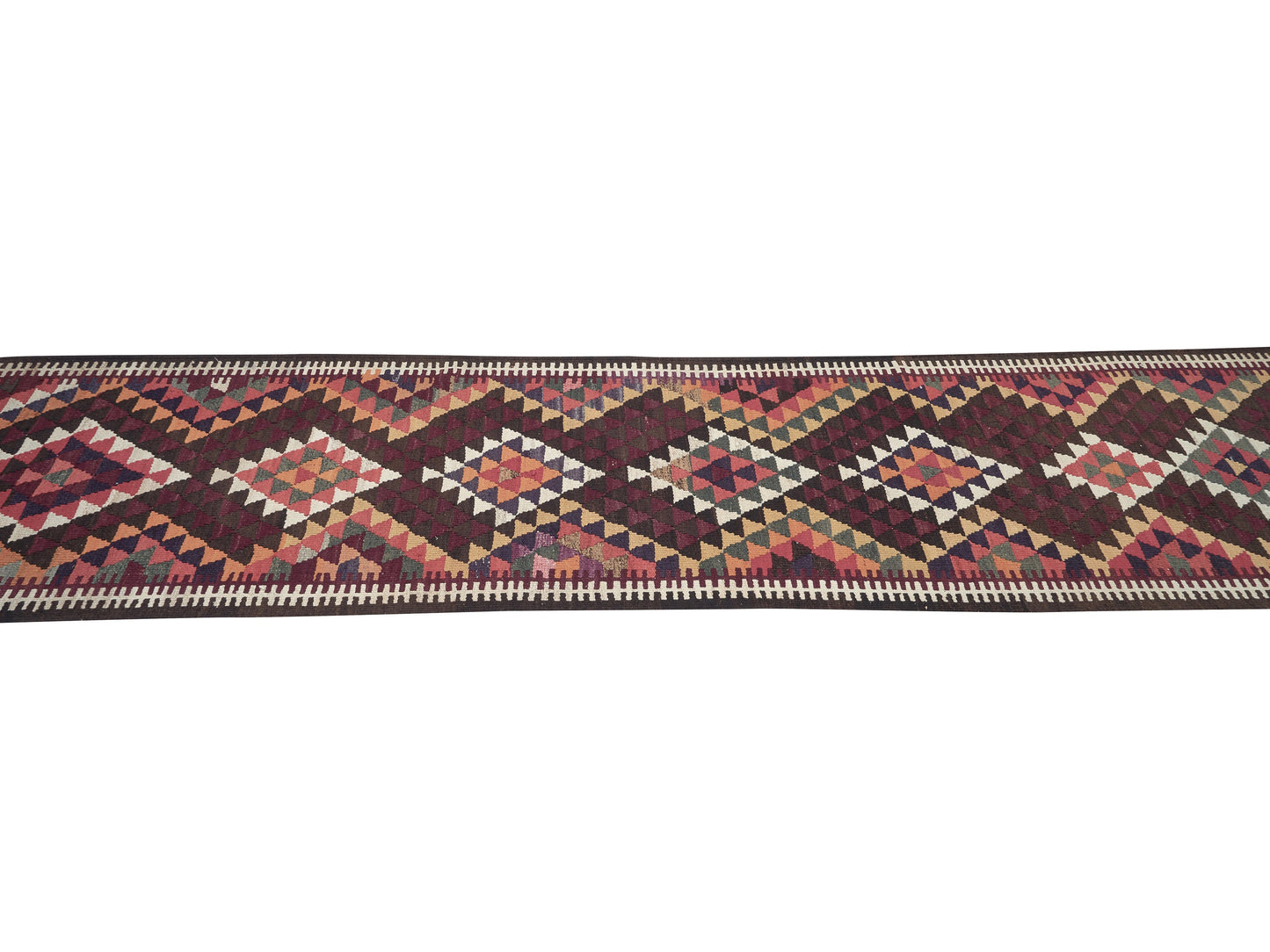 Vintage Handmade Runner Rug, Turkish Oushak Runner Rug, Bohemian Rug, Anatolia Rug, Rug Runner, Hallway Runner, Runner Rug 3x11, 11275