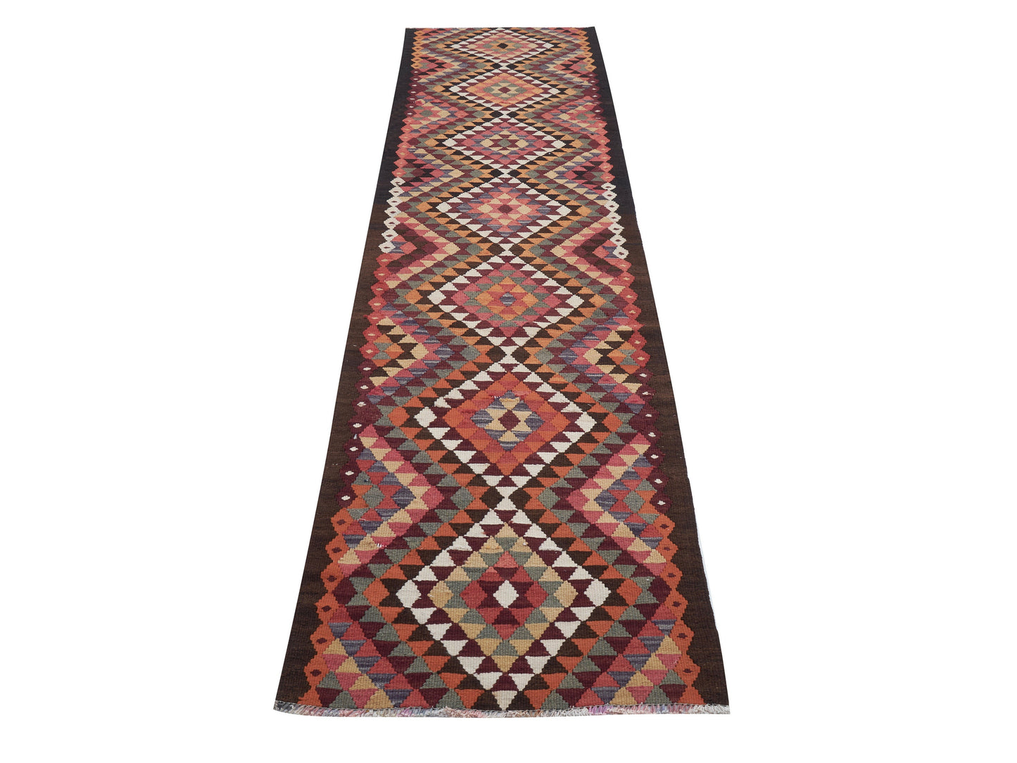 Kilim Runner Rug, Turkish Vintage Runner Rug, Handmade Antique Runner Rug, Entryway Rug, Anatolia Rug, Bohemian Rug, Runner Rug 3x12, 11382