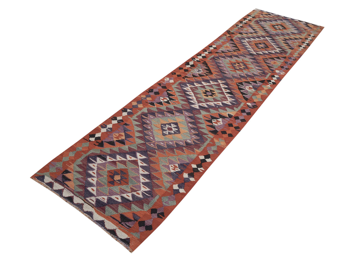 Turkish Runner, Oushak Runner, Kilim Runner Rug, Vintage Runner, Rug Runner, Handmade Runner Rug, Anatolia Rug, Runner Rug 3x11, 11372