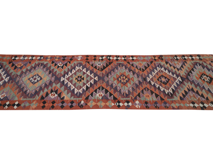 Turkish Runner, Oushak Runner, Kilim Runner Rug, Vintage Runner, Rug Runner, Handmade Runner Rug, Anatolia Rug, Runner Rug 3x11, 11372