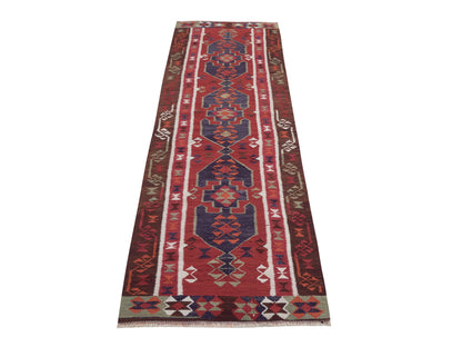 Oushak Handmade Runner Rug, Turkish Antique Runner Rug, Vintage Eclectic Runner Rug, Rug Runner 3x10, Anatolia Rug, Bohemian Rug, 11388