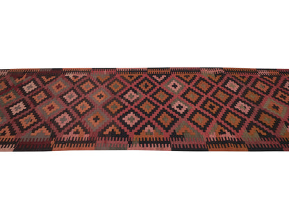 Kilim Runner Rug, Vintage Handmade Runner Rug, Entryway Rug, Kitchen Runner, Turkish Oushak Runner Rug, Rug Runner, Runner Rug 4x13, 11386