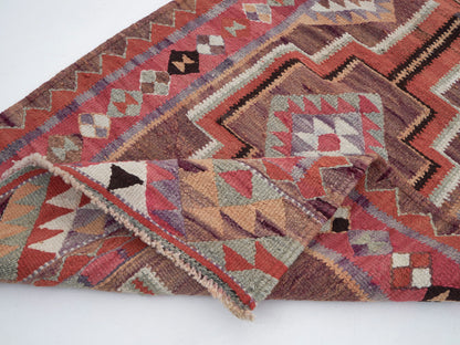 Handmade Antique Runner Rug, Turkish Vintage Runner Rug, Oushak Eclectic Runner Rug, Kilim Runner Rug, Bohemian Rug, Runner Rug 3x12, 11353