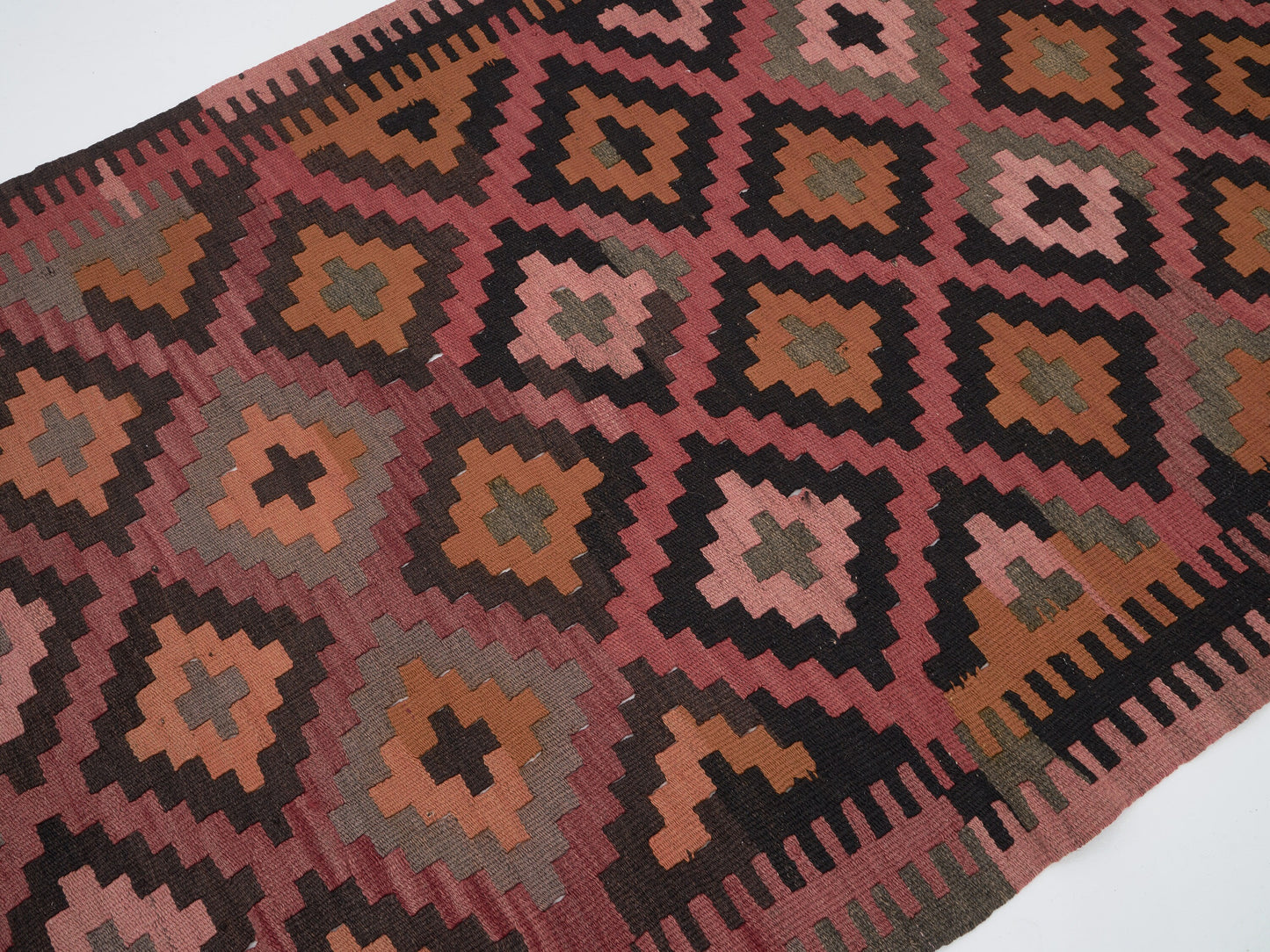 Kilim Runner Rug, Vintage Handmade Runner Rug, Entryway Rug, Kitchen Runner, Turkish Oushak Runner Rug, Rug Runner, Runner Rug 4x13, 11386