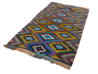 Turkish Handmade Kilim Rug, Vintage Eclectic Kilim Rug, Area Unique Kilim Rug, Bedroom Rug, Rug Kilim, Bohemian Rug, Kilim Rug 5x9, 12831