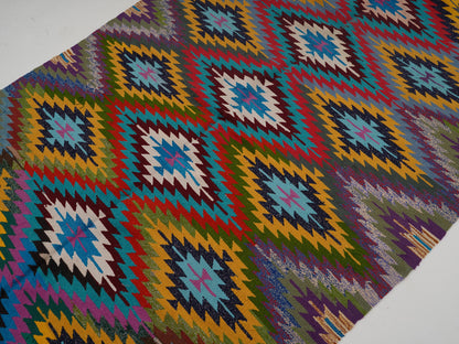 Turkish Handmade Kilim Rug, Vintage Eclectic Kilim Rug, Area Unique Kilim Rug, Bedroom Rug, Rug Kilim, Bohemian Rug, Kilim Rug 5x9, 12831