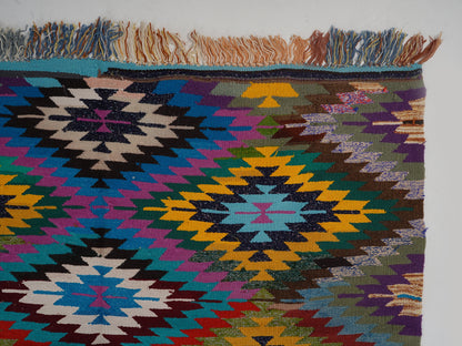 Turkish Handmade Kilim Rug, Vintage Eclectic Kilim Rug, Area Unique Kilim Rug, Bedroom Rug, Rug Kilim, Bohemian Rug, Kilim Rug 5x9, 12831