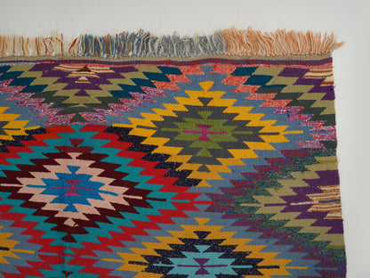 Turkish Handmade Kilim Rug, Vintage Eclectic Kilim Rug, Area Unique Kilim Rug, Bedroom Rug, Rug Kilim, Bohemian Rug, Kilim Rug 5x9, 12831