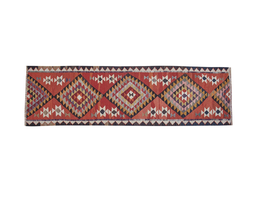 Vintage Handmade Runner Rug, Turkish Antique Runner Rug, Oushak Faded Runner Rug, Kilim Runner Rug, Rug Runner 3x9, Anatolia Rug, 11373