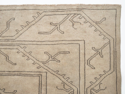 Turkish Handmade Rug, Vintage Oushak Rug, Area Antique Rug, Neutral Floor Rug, Scandinavian Rug, Turkey Rug, Living Room Rug, Rug 5x8, 12594