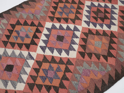 Vintage Handmade Runner Rug, Turkish Antique Runner Rug, Oushak Eclectic Runner Rug, Kitchen Runner, Kilim Runner Rug,Runner Rug 3x10, 11380