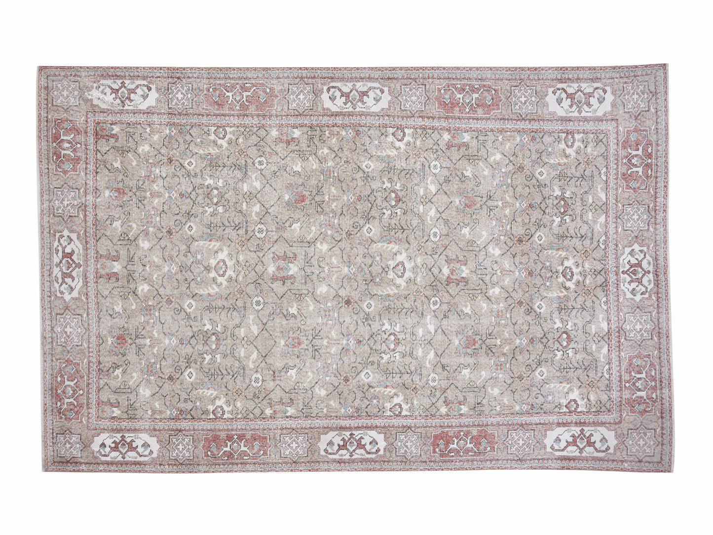 Vintage Handmade Area Rug, Turkish Oushak Faded Rug, Neutral Antique Rug, Bedroom Rug, Scandinavian Rug, Rug 7x10, Oushak Carpet, 12529