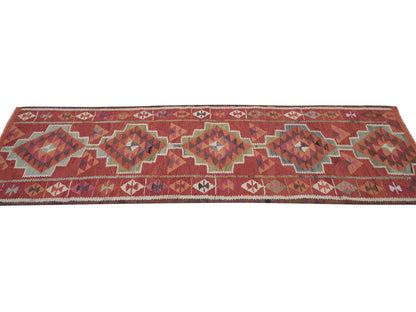 Vintage Runner, Handmade Runner Rug, Turkish Runner, Oushak Runner, Rug Runner, Kilim Runner Rug, Anatolia Rug, Runner Rug 3x9, 11398