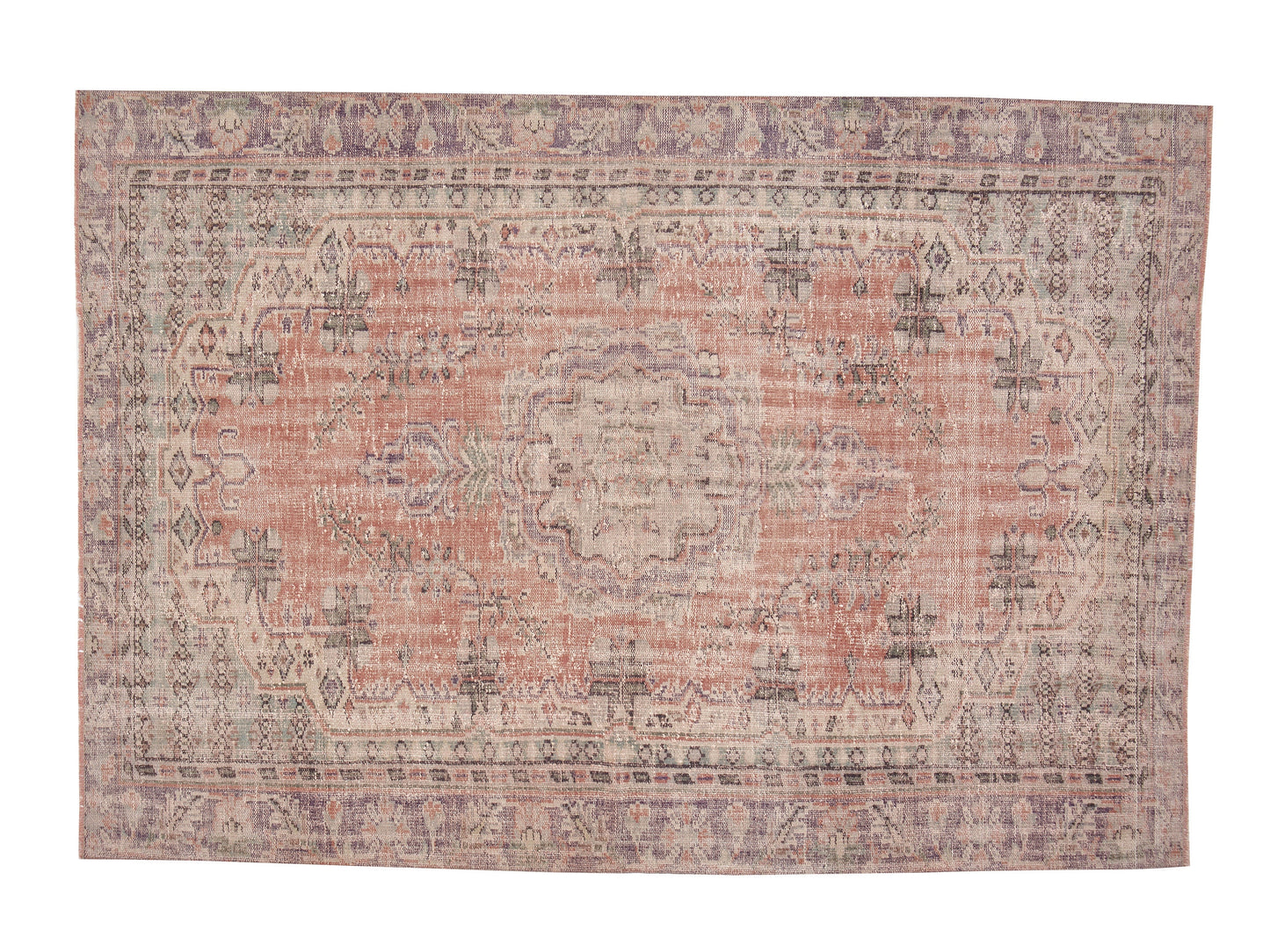 Vintage Oushak Rug, Turkish Handmade Rug, Area Antique Rug, Neutral Faded Rug, Living Room Rug, Turkey Rug, Carpet Rug, Rug 6x9, 12109