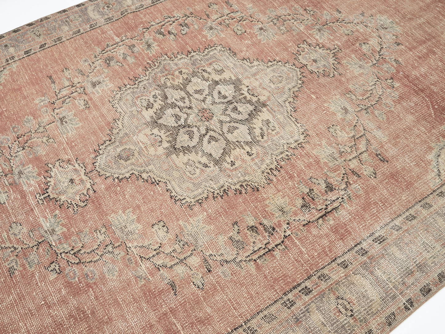 Handmade Area Rug, Turkish Vintage Oushak Rug, Anatolia Rug, Office Rug, Bohemian Rug, Neutral Floor Rug, Vintage Carpet, Rug 6x9, 12044