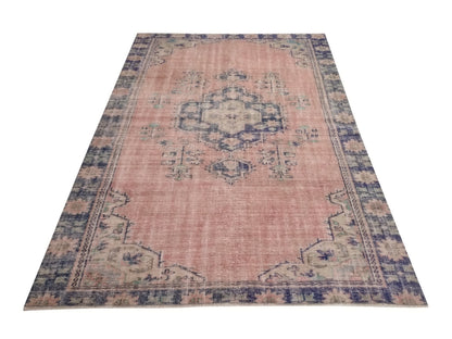 Faded Turkish rug, Area Oushak rug 5x8, Vintage rug Muted , Floral rug, Unique rug, Handmade, Living room, Bedroom rug,Made in Turkey, 10278