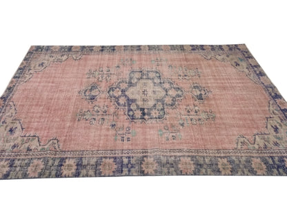 Faded Turkish rug, Area Oushak rug 5x8, Vintage rug Muted , Floral rug, Unique rug, Handmade, Living room, Bedroom rug,Made in Turkey, 10278