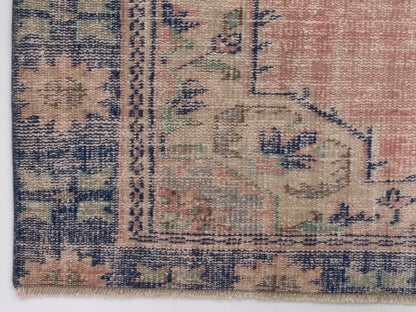 Faded Turkish rug, Area Oushak rug 5x8, Vintage rug Muted , Floral rug, Unique rug, Handmade, Living room, Bedroom rug,Made in Turkey, 10278