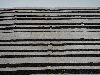 Bedroom Rug, Kilim Rug 6x8, Turkish Vintage Kilim Rug, Handmade Striped Kilim Rug, White Hemp Rug, Scandinavian Rug, Rug Kilim, 12825
