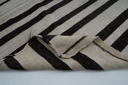 Bedroom Rug, Kilim Rug 6x8, Turkish Vintage Kilim Rug, Handmade Striped Kilim Rug, White Hemp Rug, Scandinavian Rug, Rug Kilim, 12825