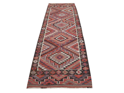 Kilim Runner Rug, Turkish Runner, Oushak Runner, Vintage Handmade Runner Rug, Anatolia Rug, Runner Rug 4x13, Hallway Runner, 11374