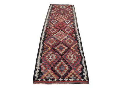 Handmade Runner Rug, Oushak Runner, Vintage Runner, Turkish Runner, Kitchen Runner, Runner Rug 3x11, Anatolia Rug, Kilim Runner Rug, 11375