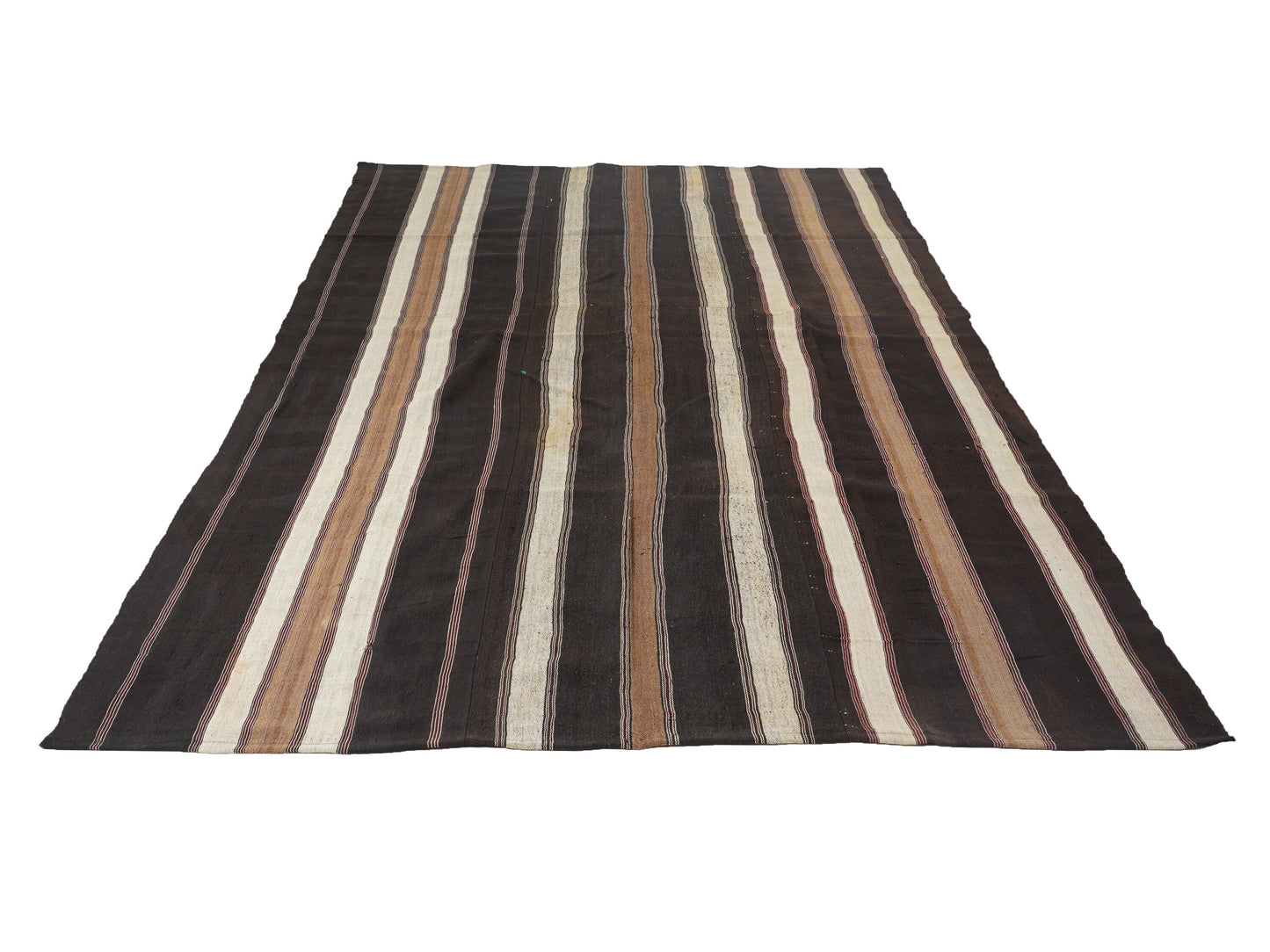 Vintage Handmade Kilim Rug, Turkish Striped Kilim Rug, Area Flat Weave Kilim Rug, Kid Room Rug, Kilim Rug 7x12, Goat Hair Rug, 12801