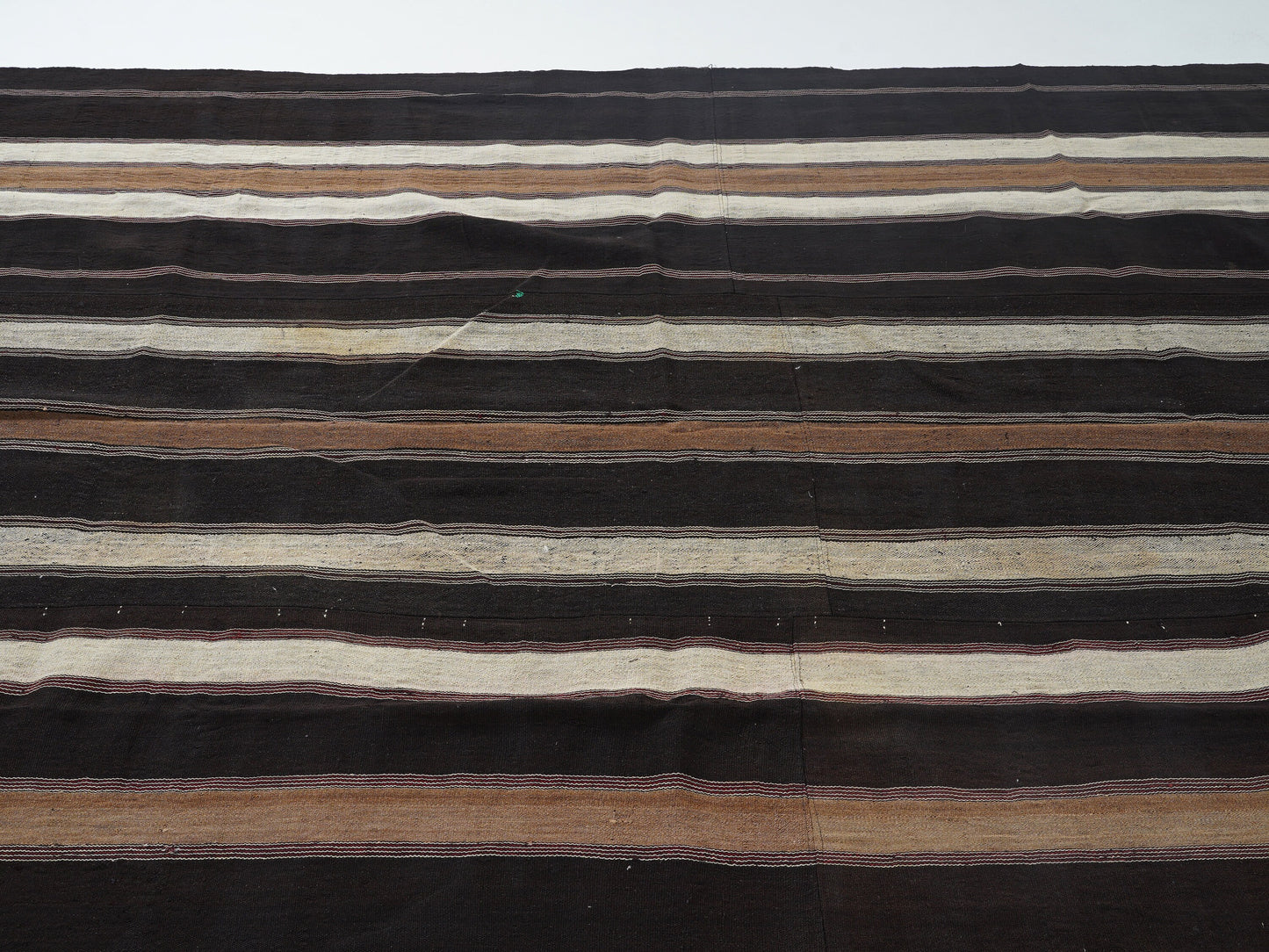 Vintage Handmade Kilim Rug, Turkish Striped Kilim Rug, Area Flat Weave Kilim Rug, Kid Room Rug, Kilim Rug 7x12, Goat Hair Rug, 12801