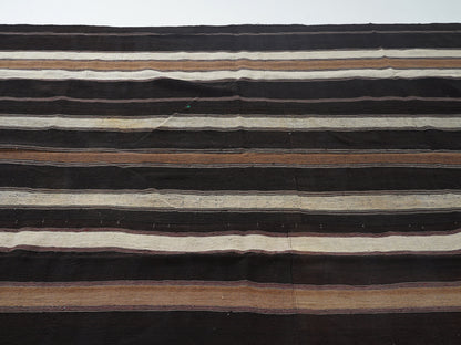Vintage Handmade Kilim Rug, Turkish Striped Kilim Rug, Area Flat Weave Kilim Rug, Kid Room Rug, Kilim Rug 7x12, Goat Hair Rug, 12801