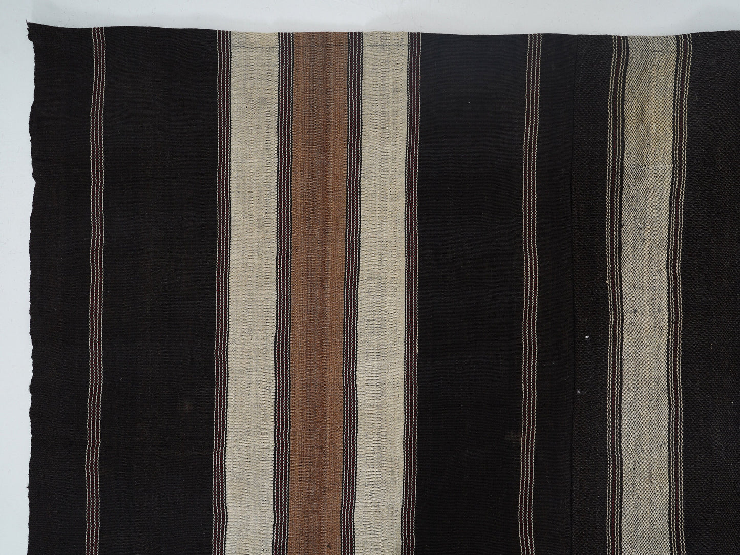 Vintage Handmade Kilim Rug, Turkish Striped Kilim Rug, Area Flat Weave Kilim Rug, Kid Room Rug, Kilim Rug 7x12, Goat Hair Rug, 12801