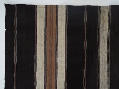 Vintage Handmade Kilim Rug, Turkish Striped Kilim Rug, Area Flat Weave Kilim Rug, Kid Room Rug, Kilim Rug 7x12, Goat Hair Rug, 12801
