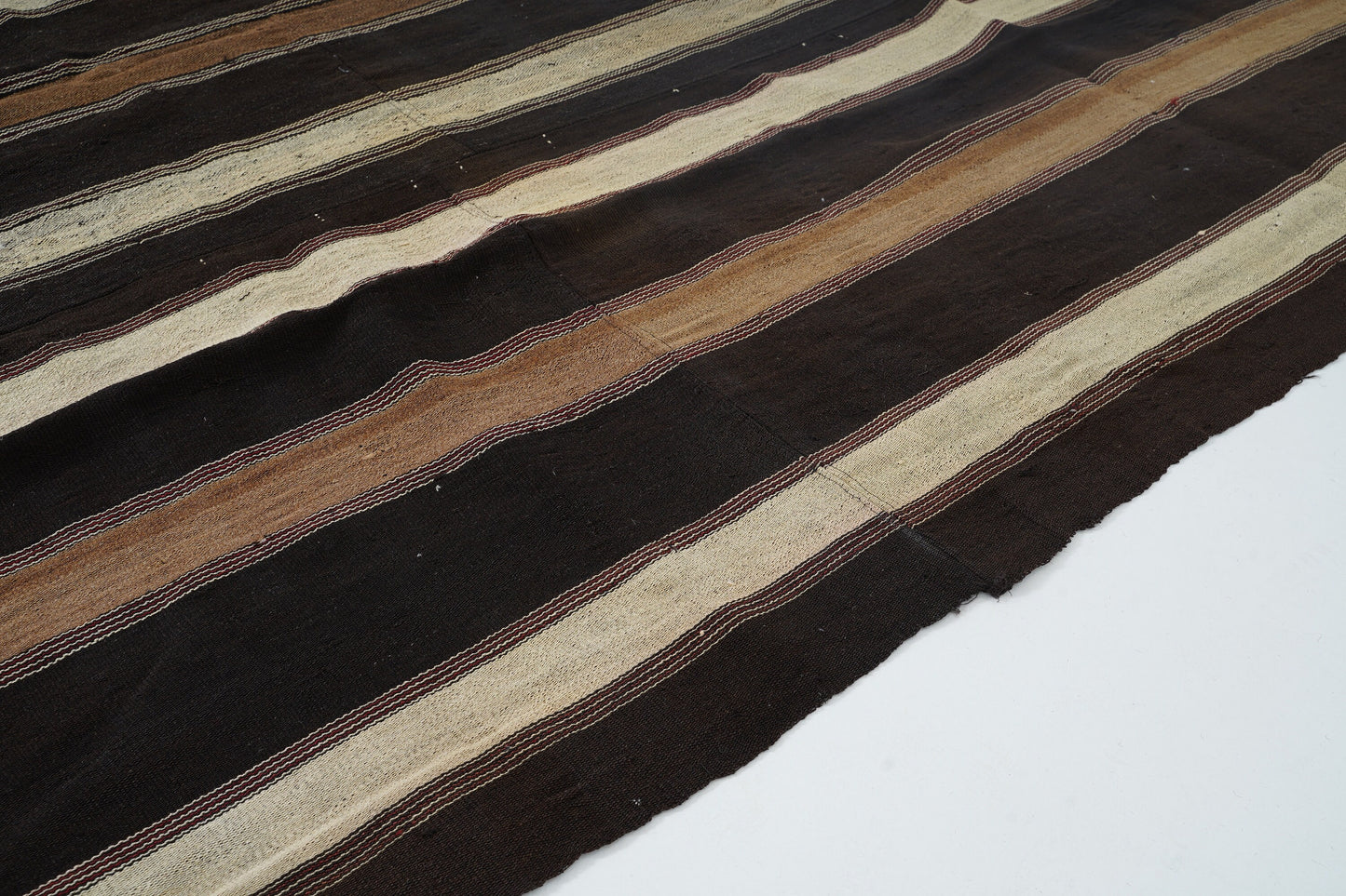 Vintage Handmade Kilim Rug, Turkish Striped Kilim Rug, Area Flat Weave Kilim Rug, Kid Room Rug, Kilim Rug 7x12, Goat Hair Rug, 12801