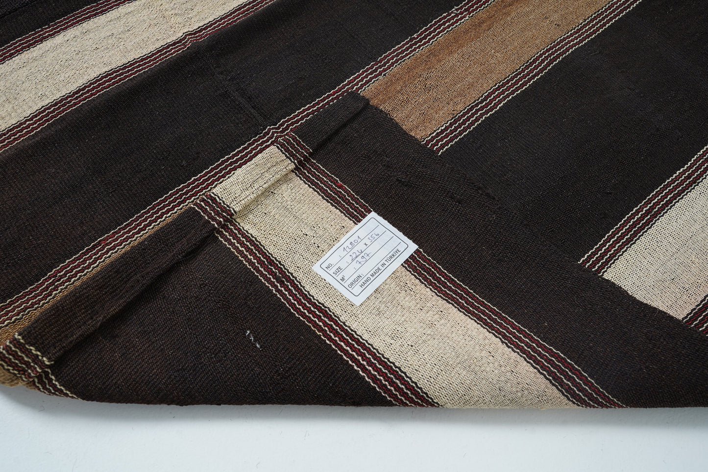 Vintage Handmade Kilim Rug, Turkish Striped Kilim Rug, Area Flat Weave Kilim Rug, Kid Room Rug, Kilim Rug 7x12, Goat Hair Rug, 12801