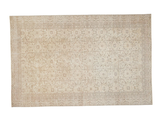 Turkish Oushak Rug, Vintage Handmade Unique Rug, Area Floor Rug, Living Room Rug, Neutral Antique Rug, Scandinavian Rug, Rug 6x9, 11455