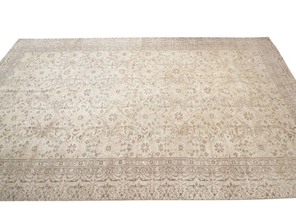 Turkish Oushak Rug, Vintage Handmade Unique Rug, Area Floor Rug, Living Room Rug, Neutral Antique Rug, Scandinavian Rug, Rug 6x9, 11455