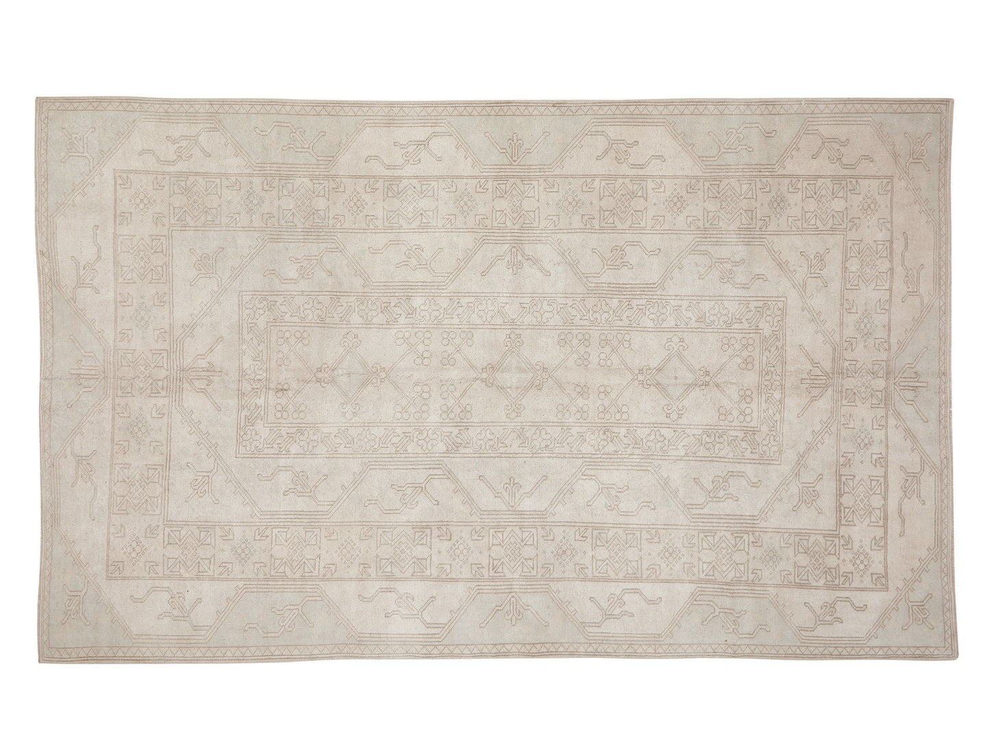 Turkish Oushak Vintage Rug, Handmade Area Faded Rug, Scandinavian Rug, Neutral Unique Rug, Living Room Rug, Turkey Rug, Rug 6x10, 11465