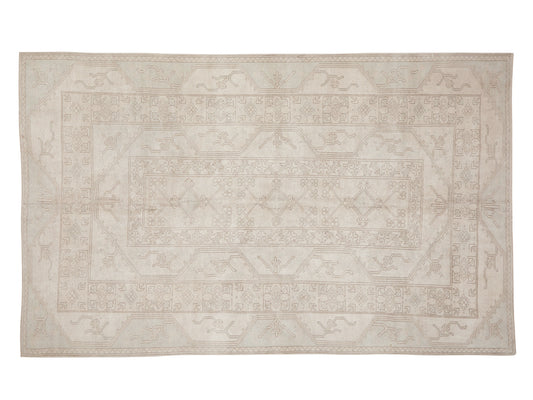 Turkish Oushak Vintage Rug, Handmade Area Faded Rug, Scandinavian Rug, Neutral Unique Rug, Living Room Rug, Turkey Rug, Rug 6x10, 11465