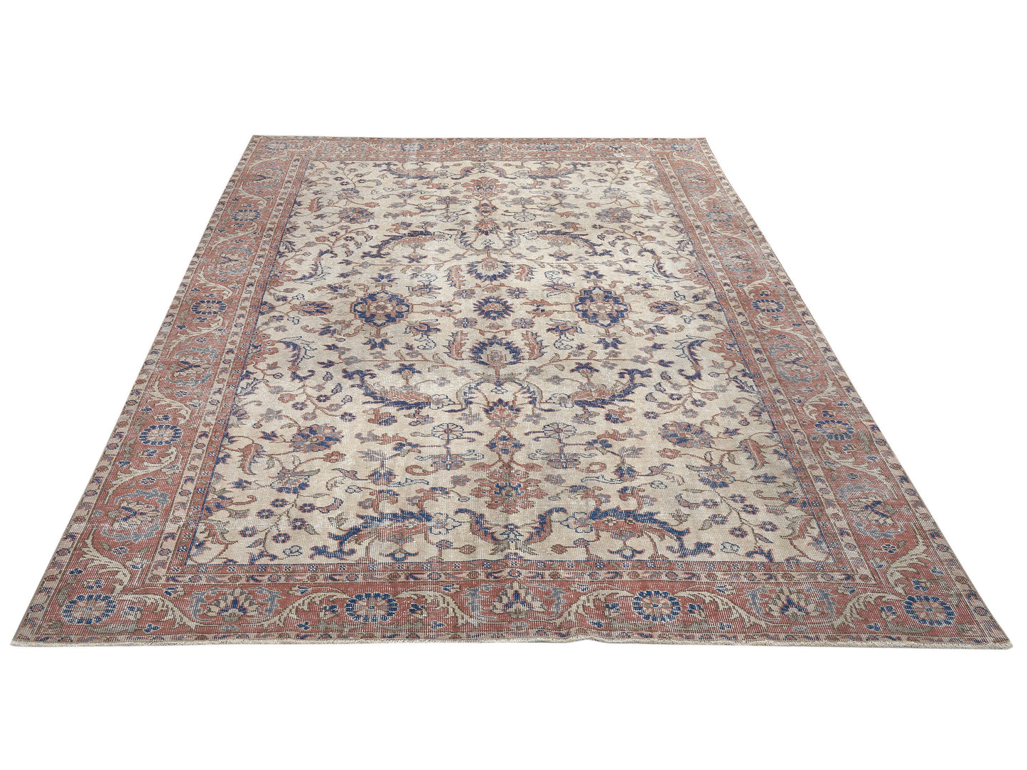 Turkish Oushak Vintage Rug, Handmade Area Eclectic Rug, Turkey Rug, Bohemian Rug, Neutral Floor Rug,Rug 6x10, Carpet Rug, Bedroom Rug, 11474