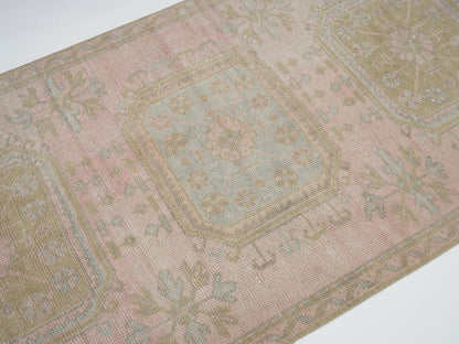 Handmade Runner Rug, Vintage Antique Runner Rug, Turkish Oushak Runner Rug, Kitchen Runner, Scandinavian Rug, Runner Rug 3x12, 12381