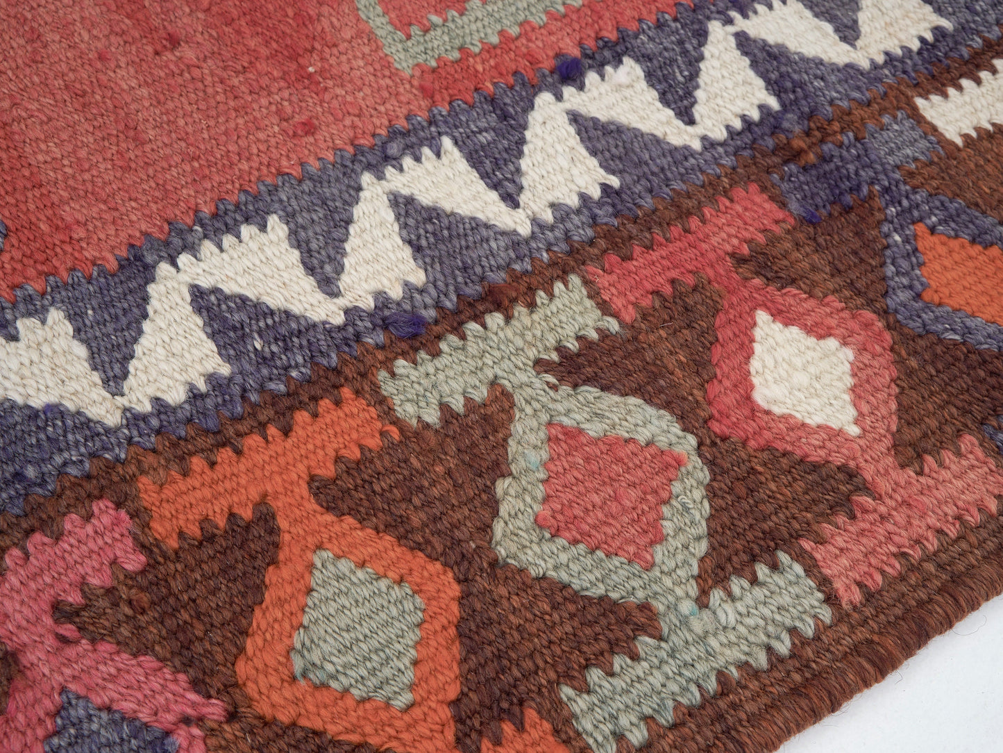 Vintage Handmade Runner Rug, Oushak Eclectic Runner Rug, Turkish Kilim Runner Rug, Anatolia Rug, Bohemian Rug, Rug Runner 3x11, 11343