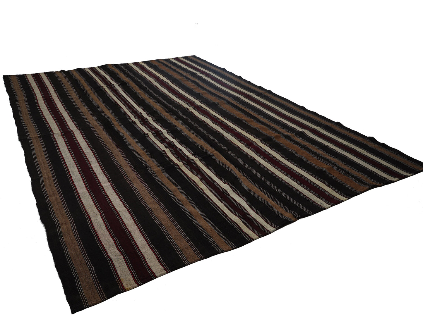 Vintage Handmade Kilim Rug, Turkish Striped Kilim Rug, Area Kilim Rug, Large Rug, Living Room Rug, Oversize Kilim Rug, Kilim Rug 9x13, 12841