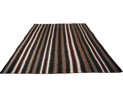 Area Striped Kilim Rug, Turkish Vintage Kilim Rug, Handmade Kilim Rug, Large Rug, Living Room Rug, Oversize Kilim Rug, Kilim Rug 9x13, 12849