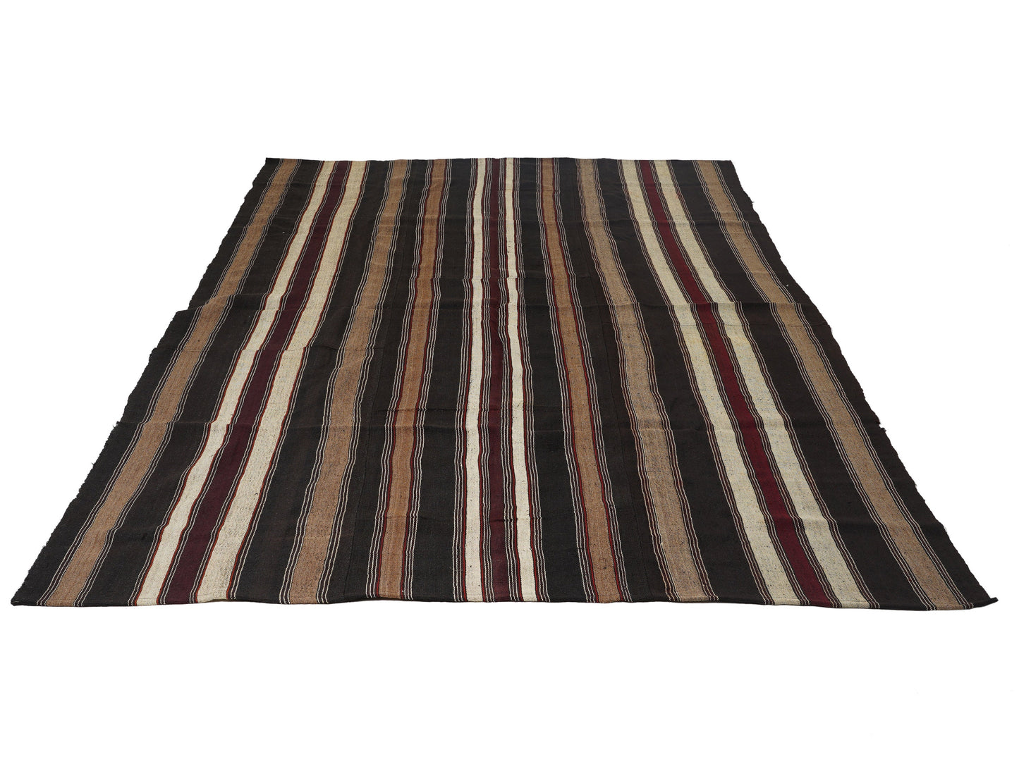 Turkish Handmade Kilim Rug, Vintage Striped Kilim Rug, Area Antique Kilim Rug, Bedroom Rug, Goat Hair Rug, Kilim Rug 7x11, Rug Kilim, 12854