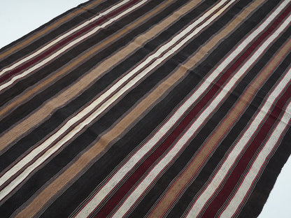 Vintage Handmade Kilim Rug, Area Kilim Rug, Turkish Striped Kilim Rug, Bedroom Rug, Oversize Rug, Kilim Rug 8x13, Large Rug, 12808