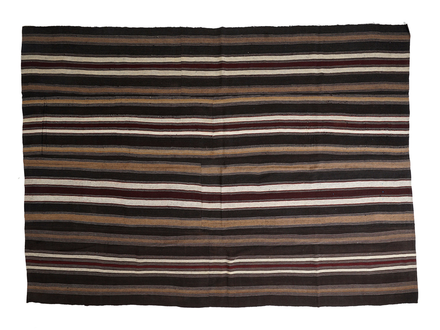 Turkish Vintage Kilim Rug, Handmade Antique Kilim Rug, Area Striped Kilim Rug, Large Rug, Goat Hair Rug, Oversize Rug, Kilim Rug 9x13, 12804