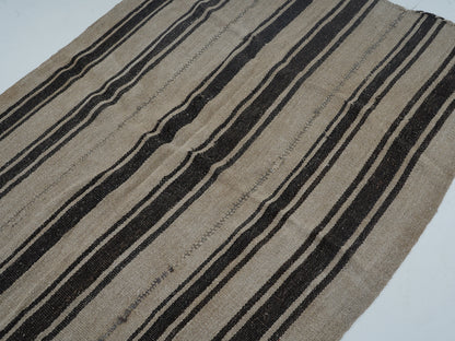 Area Striped Kilim Rug, Turkish Vintage Kilim Rug, Handmade Antique Kilim Rug, Beige Rug, Rug Kilim, Bedroom Rug, Kilim Rug 5x7, 12774