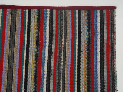 Vintage Handmade Kilim Rug, Turkish Eclectic Kilim Rug, Area Striped Kilim Rug, Living Room Rug, Bohemian Rug, Kilim Rug 7x9, 12775