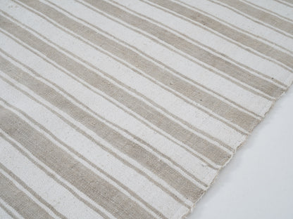 Turkish Striped Kilim Rug, Handmade Flat Weave Kilim Rug, Area Unique Kilim Rug, Neutral Rug, Bedroom Rug, White Rug, Kilim Rug 6x10, 12890